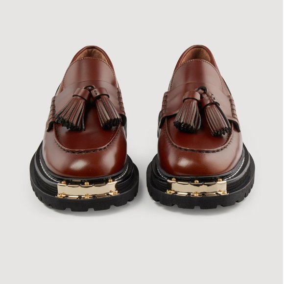 Sandro IRON Chunky Brown Leather Loafer - Picture 3 of 3